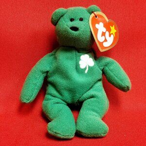 Ty Teenie Beanie Babies Erin The Green Irish Bear 1993 Plush Stuffed Animal